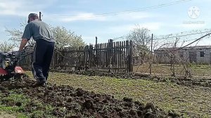 Фрезеруем землю на мотоблоке Авангард с утяжелителем.