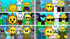 Incredibox - Sprunki, но MIX MR SUN и WENDA и SIMON и SKY в ALL Human Edition