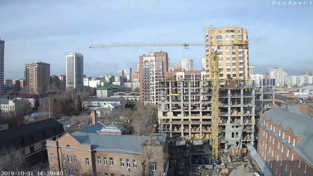 Таймлапс строительства БонАпарт Новосибирск 30/10/2019 смотреть онлайн