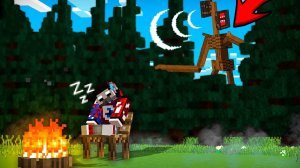 Я провёл ночь в лесу с Сиреноголовым в Майнкрафт..