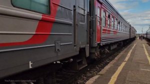 ТЭП70-0437 с поездом №054Я «Дневной экспресс» Сыктывкар – Усинск быстро прибывает на станцию Печора