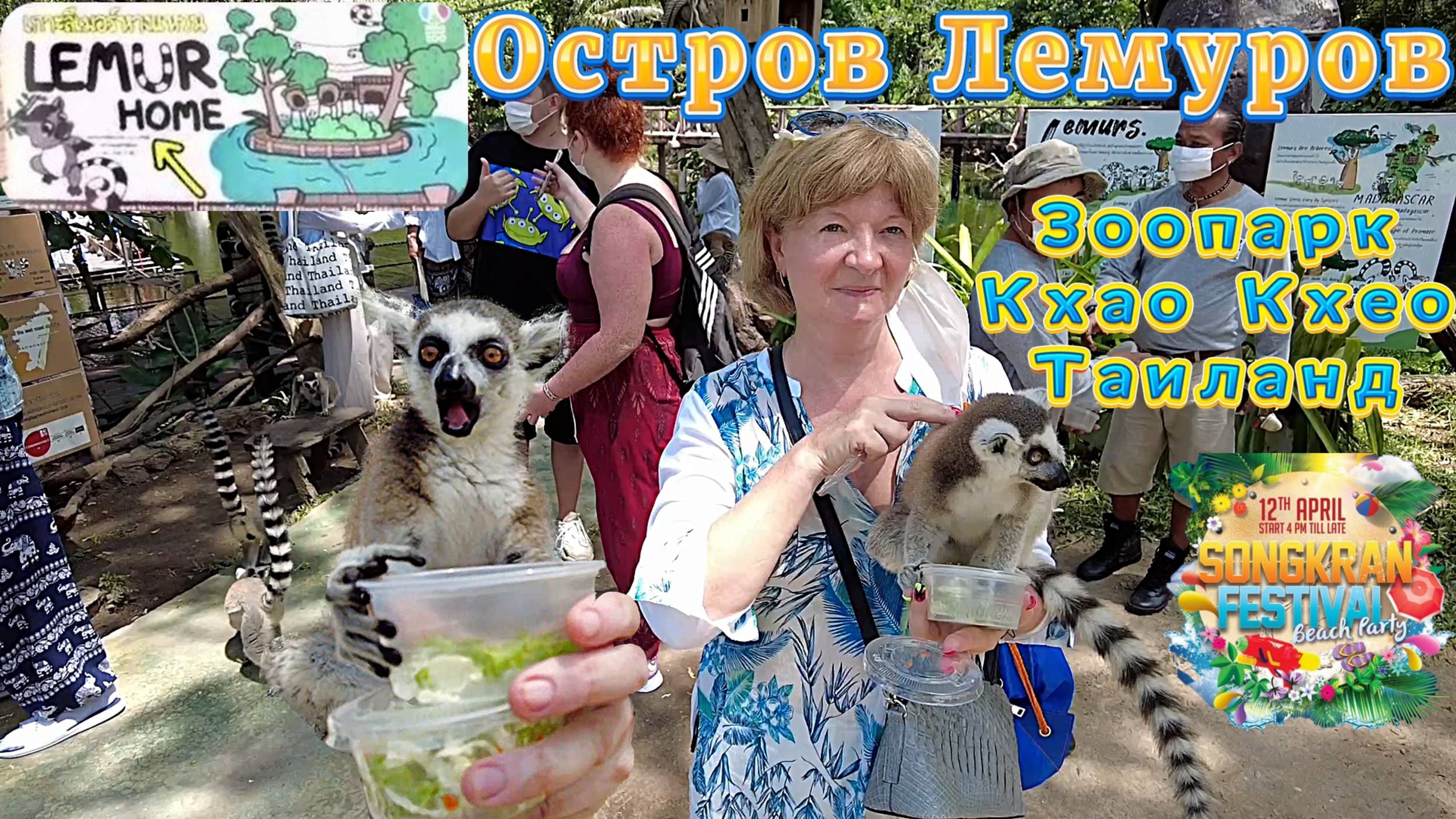 Остров с Лемурами, Зоопарк Кхао Кхео Таиланд, как Забавные Лемуры едят с рук смотрите на Рутуб смотреть онлайн