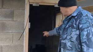 Баня  Установка двери