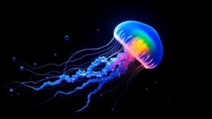 Drown in the Sound 4k60fps Swimming glowing Jellyfish  #suno #aiart #davinciresolve #klingai #music
