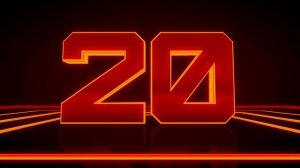 Countdown Timer 20 Seconds With Sound Effect - Neon Glowing Numbers 20 to 0 Countdown Background