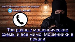 Три разные мошеннические схемы и все мимо. Мошенники в печали