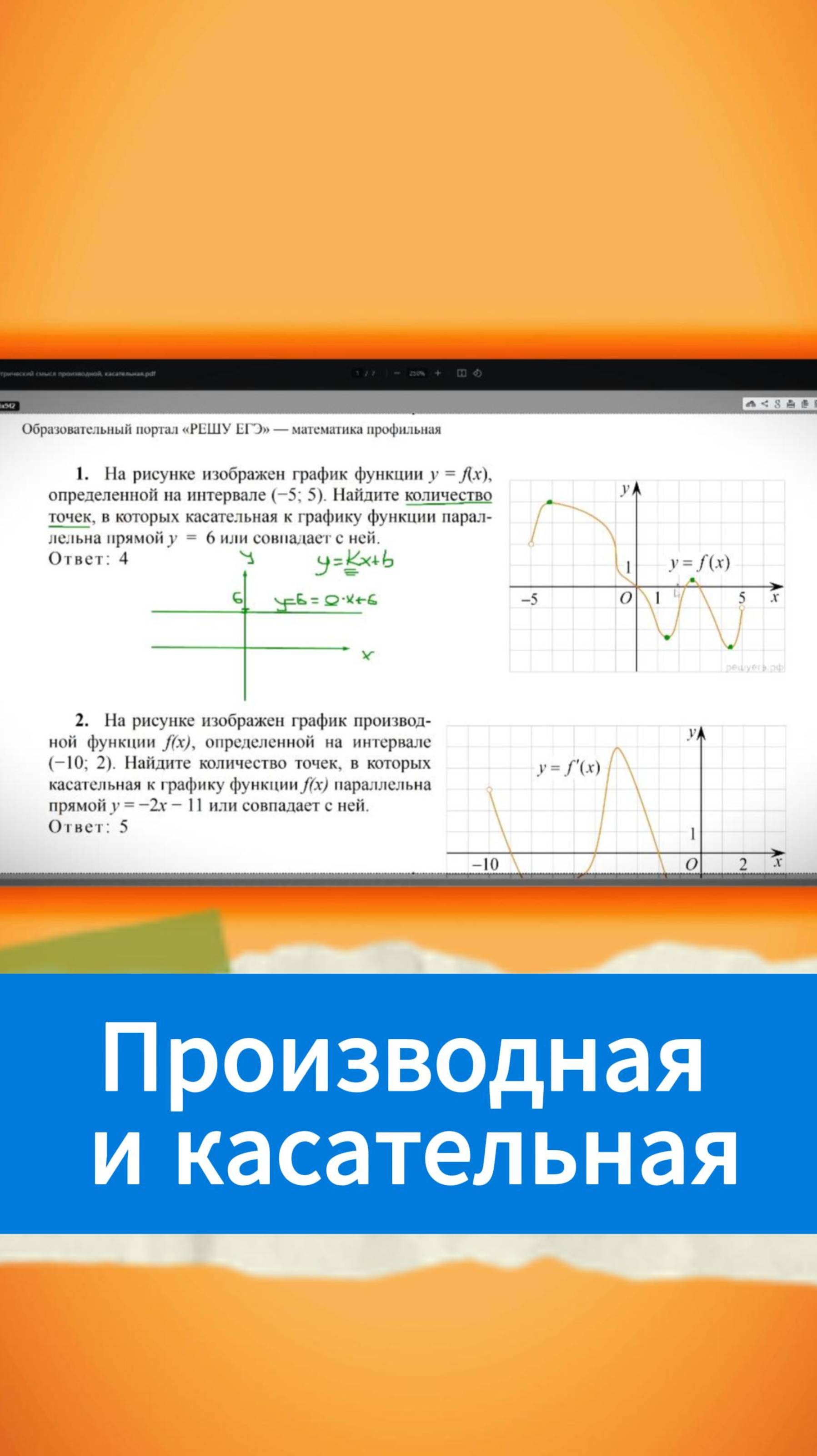 Производная и касательная смотреть онлайн