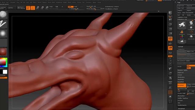 dragon head Zbrush смотреть онлайн