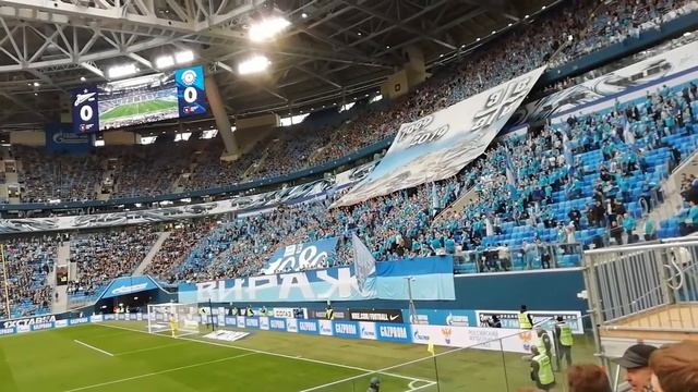 #фанатыЗенита Скандирование болельщиками #Виража " Косово- Сербия!" смотреть онлайн