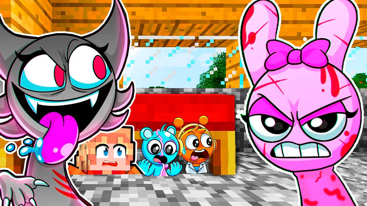 ВОВАН И СПРУНКИ СПРЯТАЛИСЬ ПОД КРОВАТЬЮ ОТ ХОРРОР СПРУНКИ В МАЙНКРАФТ смотреть онлайн