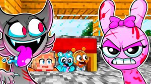 ВОВАН И СПРУНКИ СПРЯТАЛИСЬ ПОД КРОВАТЬЮ ОТ ХОРРОР СПРУНКИ В МАЙНКРАФТ