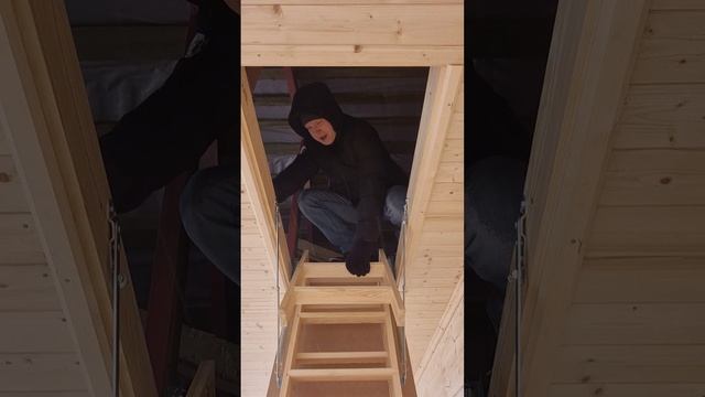 Чердачная лестница складная в дачном доме. смотреть онлайн