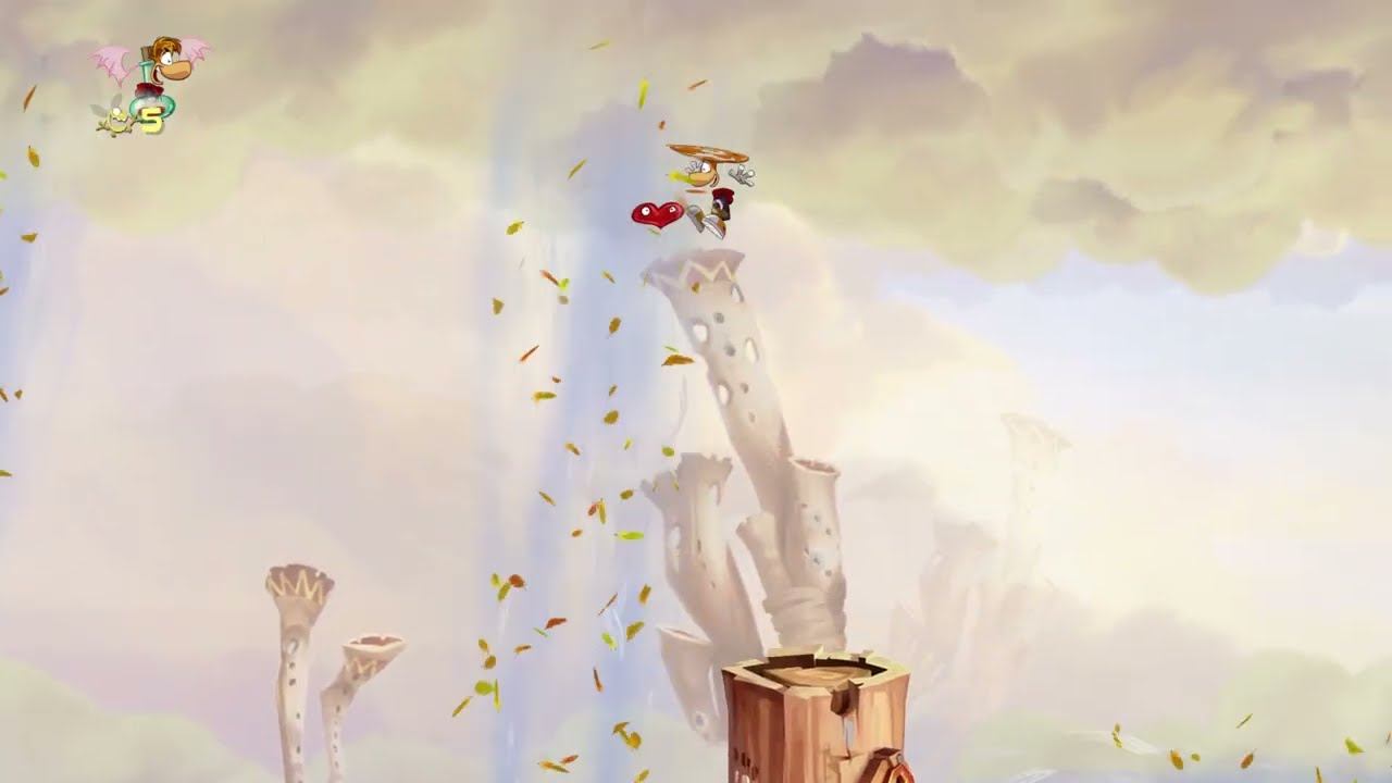 Rayman Origins (Walkthrough) - Chapter 2: Desert of Dijiridoos | Part 3: Wind or Lose