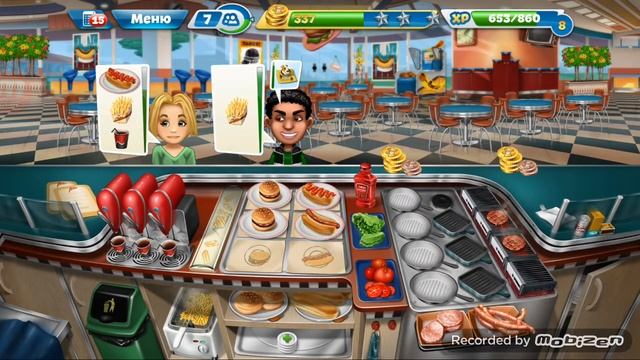 Cooking Fever Fast Food Court Level 30, Кухонная лихорадка закусочная 30 уровень.