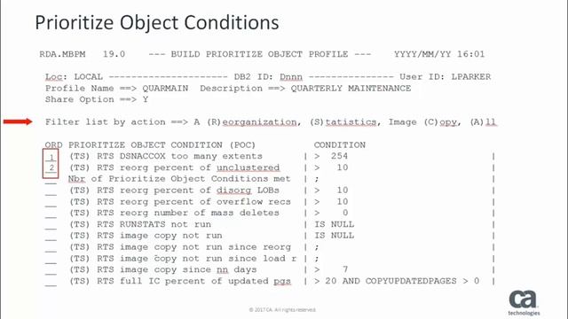 CA Database Analyzer™ for DB2 for z/OS Prioritize Object Maintenance смотреть онлайн
