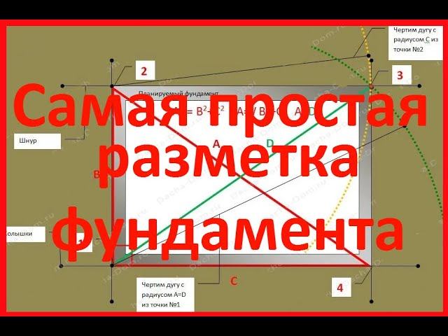 Разметка фундамента для теплицы. Самый простой способ разметки фундамента. смотреть онлайн
