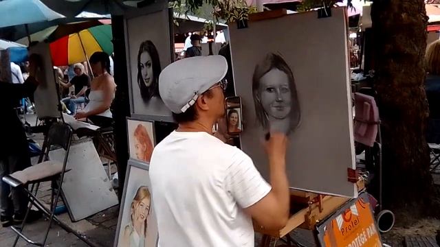 Панорама 📸 с холма Монмартра. Художники, портрет за 10 минут/Montmartre, Place de artistes peintres смотреть онлайн