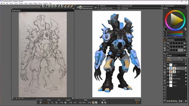 Corel Painter 2023 - Sketch 2 Mech 1 (Davey Baker) смотреть онлайн