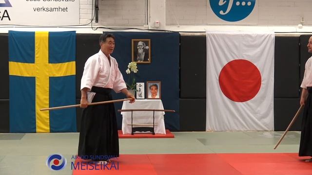 12 Aikido Jo Tai Ken Katadorimenuchi Uchikaiten Sankyo Torite, Shishiya Sensei Sundsvall 2015