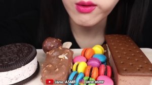ASMR MAGNUM CHOCOLATE ICE CREAM RAINBOW MACARON 매그넘 초콜릿 아이스크림 먹방 EATING SOUNDS
