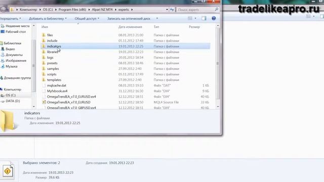 Как установить индикаторы в MT4