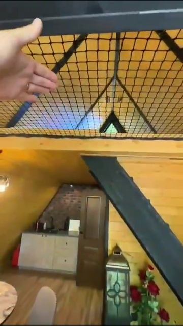 Пол-гамак в доме A-Frame на базе отдыха в Подмосковье (www.goodnets.su) смотреть онлайн