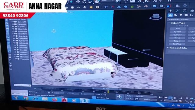 Learn how to design a "Bed" using 3DS Max | #CADDCentreAnnaNagar смотреть онлайн