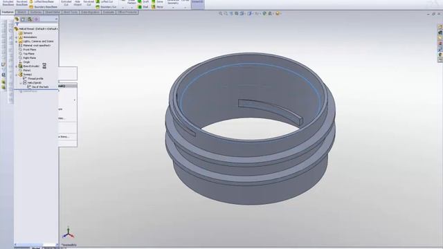 Helical Threads in SolidWorks смотреть онлайн