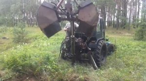 Самодельный грейферный погрузчик на  трактор т25