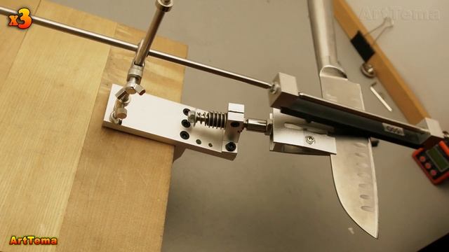 Sharpener Sy Tools K10 - Sharpening a santoku knife. Knife Sharpener from AliExpress / Amazon. смотреть онлайн