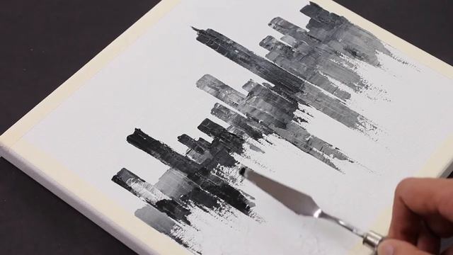 Abstract cityscape Painting in Acrylics with palette knife for beginners / Easy / Day #237 смотреть онлайн