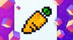 По клеткам морковь или морковка / Как рисовать морковку по клеткам в тетрадке