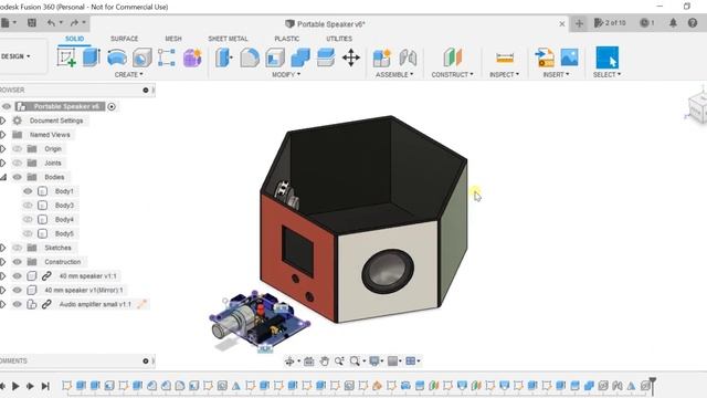 Portable Speaker (UAE Theme) - Part 4 - Assemble - Autodesk Fusion 360 смотреть онлайн