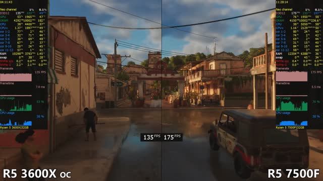 Ryzen 5 3600X Vs Ryzen 5 7500F - Тесты в 16 играх - Против R5 7500F Vs R5 3600X OC