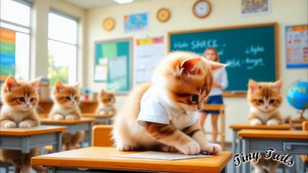 Tiny Cat’s First Day at School _ Funny Cats Doing Human Things