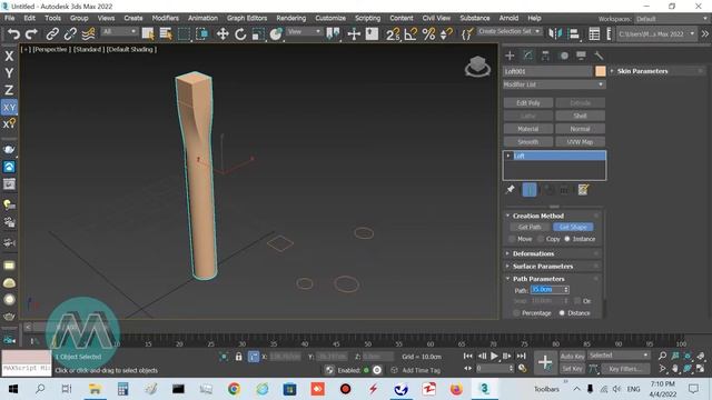 3DS Max 2022 Tutorial - Modeling a column or base with different shapes or cross sections смотреть онлайн