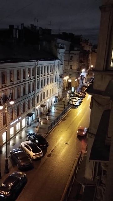 Улица Рубинштейна ночью, Санкт-Петербург. смотреть онлайн