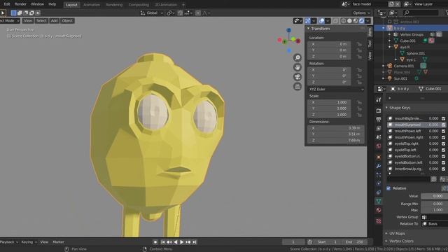 Blender: shape keys e vertex groups смотреть онлайн