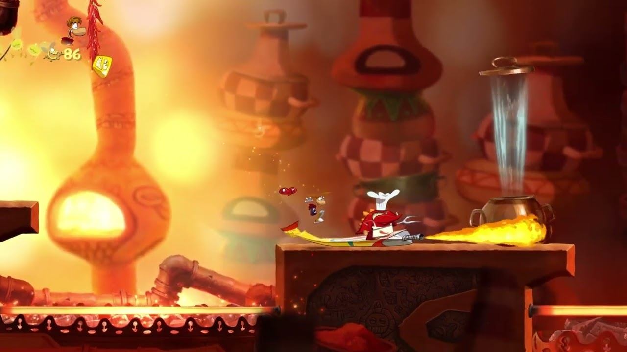 Rayman Origins (Walkthrough) - Chapter 3: Gourmand Land | Part 3: Piping Hot!