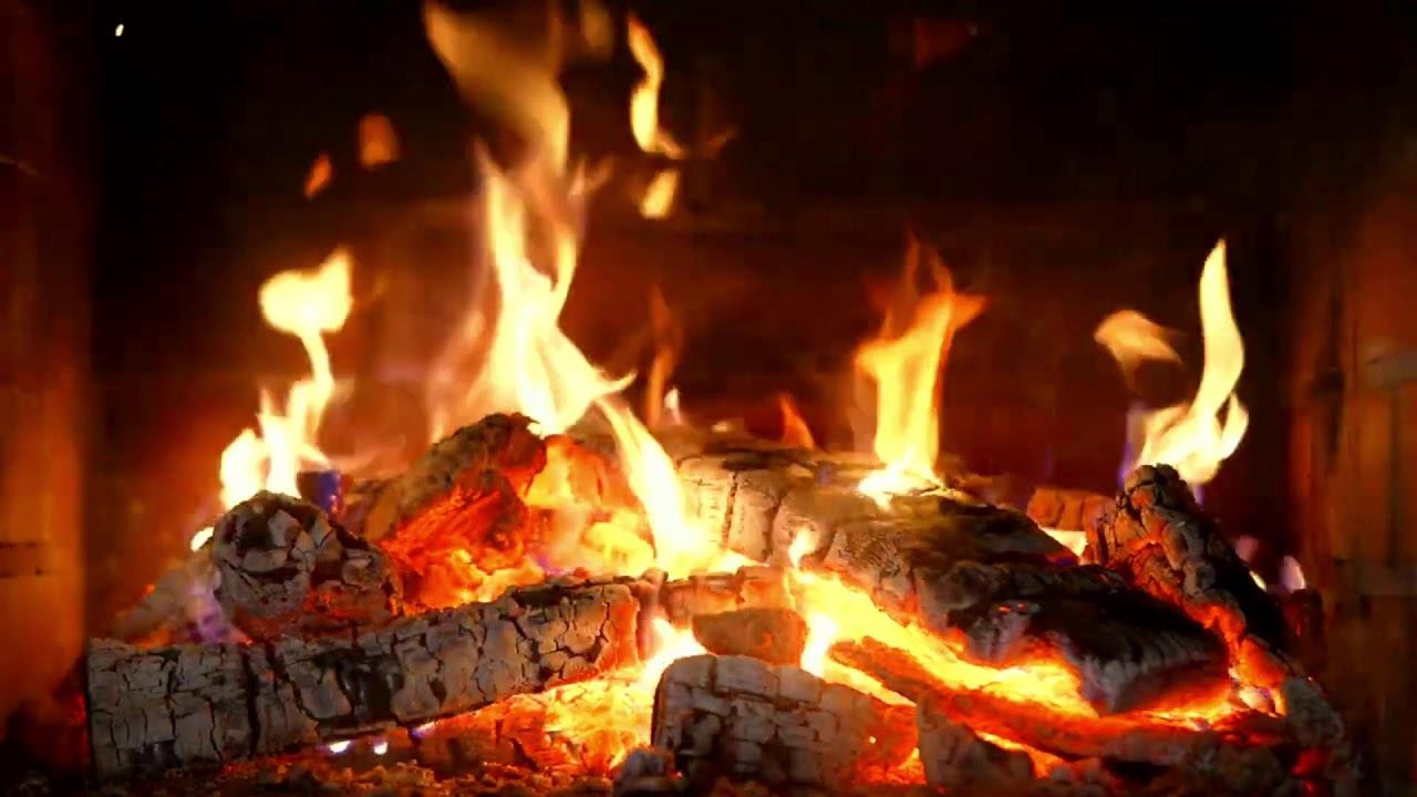 FIREPLACE 4K  Cozy Fire Background (12 HOURS). Fireplace Video With Burning Logs & Fire Sounds