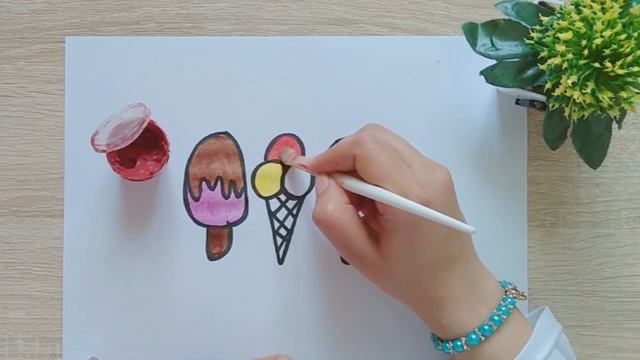 How to draw ice cream for kids | बच्चों के लिए आइसक्रीम बनाना | desenho de sorvete para crianças смотреть онлайн