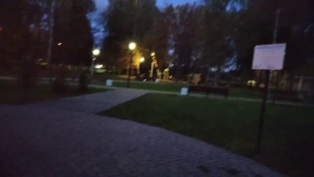 Парк Победы ночью, Опочка. смотреть онлайн