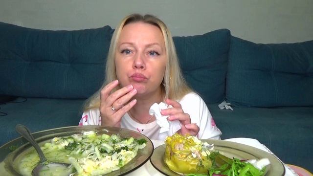 Мукбанг суп с капустой ,перец фаршированный. еда на камеру смотреть онлайн