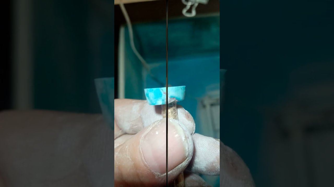 Изготовление кабошонов из природной бирюзы.