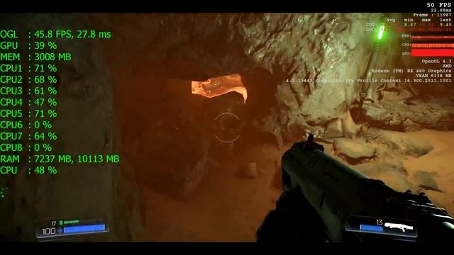 FX-8320(4000) + RX 480 8G DOOM Demo OpenCL