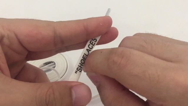 NIKE X OFFWHITE Waxed Flat “SHOELACES” by Slickieslaces - White with Black Font смотреть онлайн