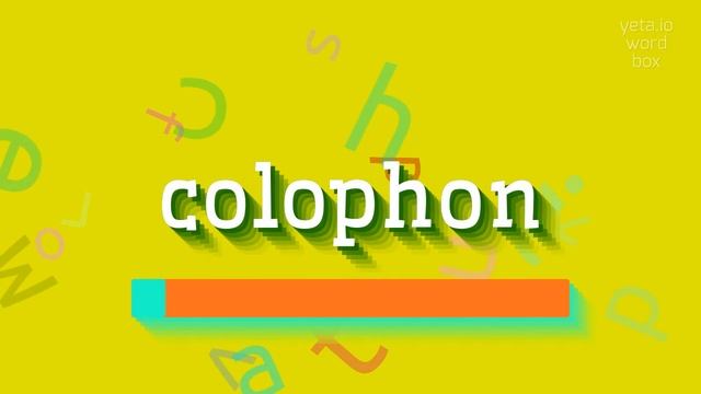 How to say "colophon"! (High Quality Voices) смотреть онлайн
