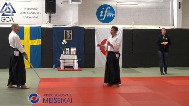 1 Aikido Jo Tai Ken Katadorimenuchi Ikkyo Omote, Shishiya Sensei Sundsvall 2015
