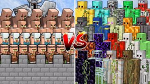 КАЖДЫЙ НОВЫЙ ГОЛЕМ в МАЙНКРАФТЕ x100 против ЗАМКА ДЕРЕВЕНСКОГО ЖИТЕЛЯ | Битва мобов