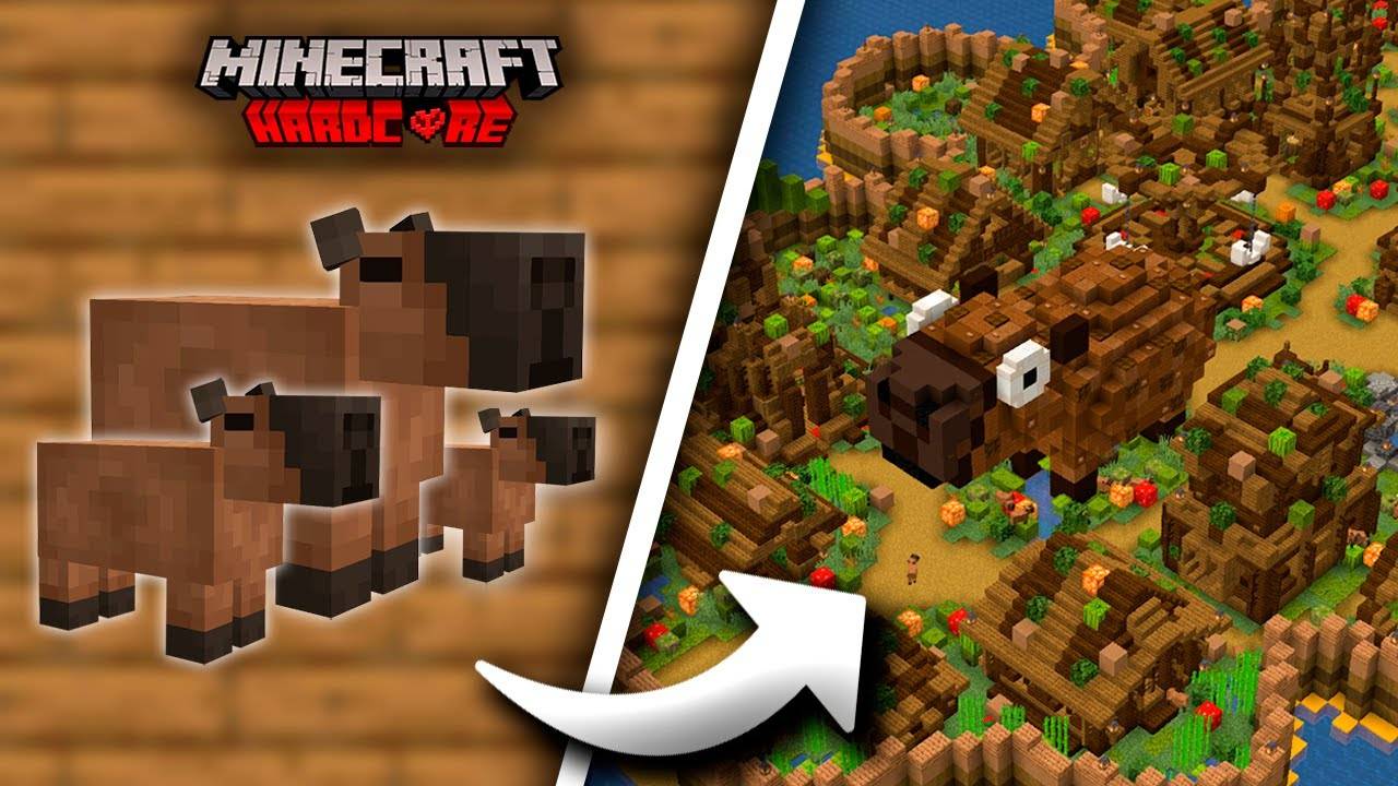 Построил ДЕРЕВНЮ КАПИБАР в Майнкрафт ХАРДКОР смотреть онлайн